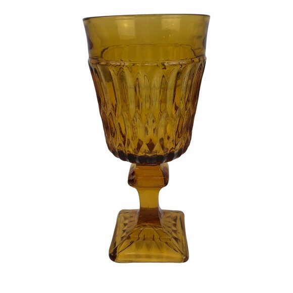 Indiana Glass Other - Indiana Glass Colony Park Lane Amber Wine Water Goblet Footed